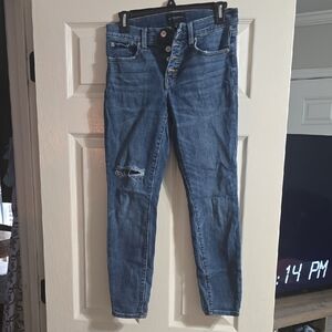 Lucky Brand Blue Skinny Jeans with Distressed Detail
